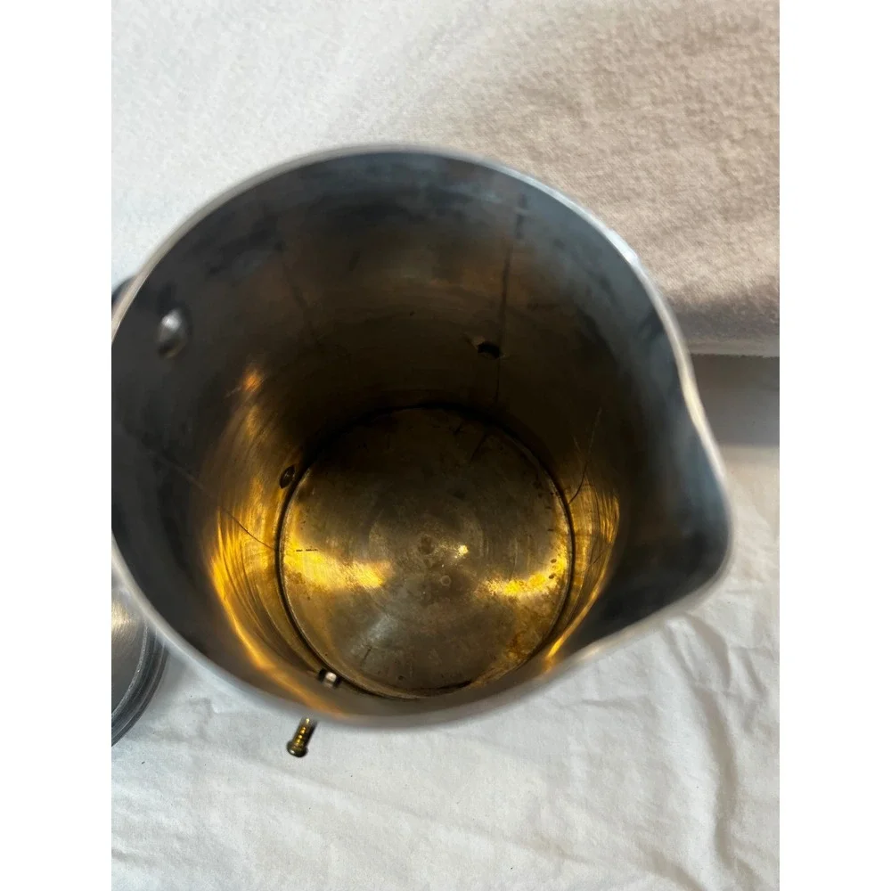 Vintage Stainless Steel Stovetop Coffee Percolator with Glass Knob Lid 9.5‎ Inch